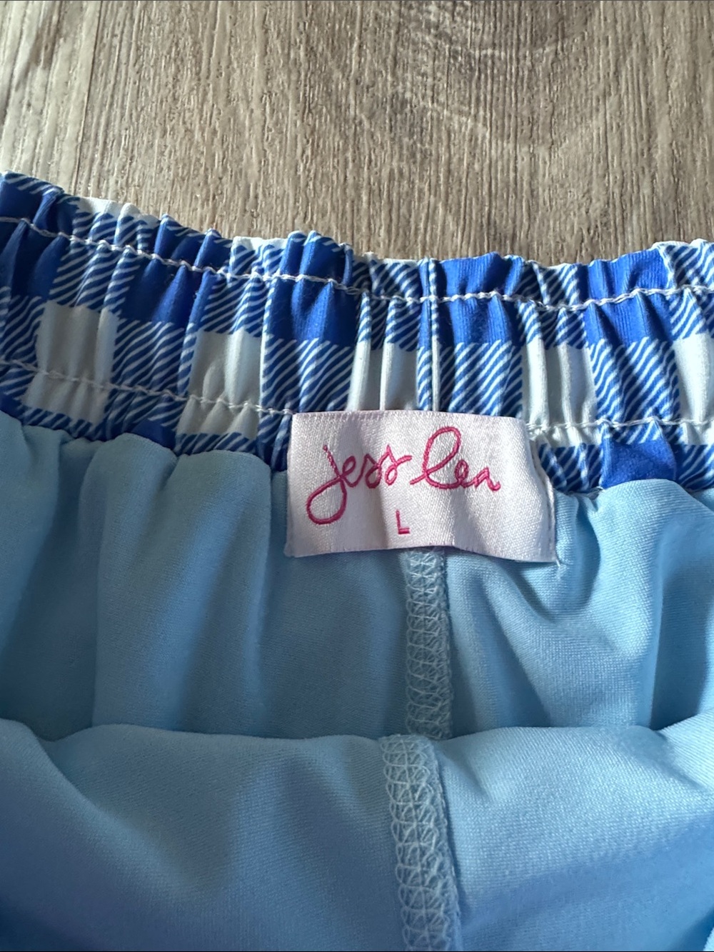 Jess Lea Blue and White Gingham Drawstring Skort - Picture 3 of 6